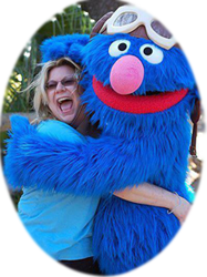 Jeanette Hafke with Grover: candid pix